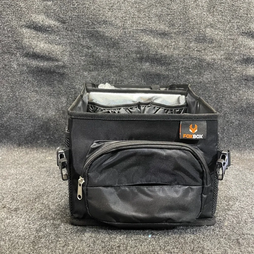 FOXBOX Black Trunk Organizer Cargo Collapsible Mesh Pockets Travel Storage Bag